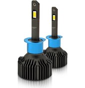 Resim Springsun H1 Led Far Ampülü 200w 40000lm 3 Renk 3000k/4300k/6000k Ip67 Su Geçirmez Uçak Alüminyum 10-32v 2 Adet Set Gri 