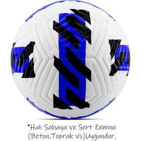 Resim Moonlight Outdoor Orijinal Futbol Topu Pompa Hediyeli Sert Zemin Halı Saha Futbol Topu Dikişli Hibrit Mavi No:5 