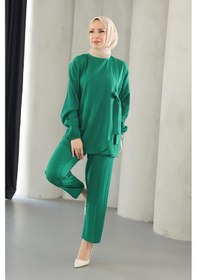 Resim Misskayle Bağlama Detaylı Takım Yeşil Yeşil 