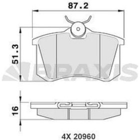 Resim Arka Fren Balatası Golf Vı Bora Audi A1 A3 A4 A6 A8 Cordoba Ibıza 440661332r 