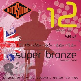 Resim Rotosound SB12 Super Bronze Contact Core Akustik Gitar Teli (12-54) 