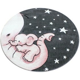 Resim Kreş Halısı Kreş-bebek Halısı Pembe Sevimli Fil Desen Kolay Bakım Pembe 