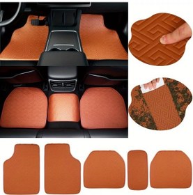 Resim Honeybeeshop Tesla Model 3/y 2023-2025 Zemin Matları 5 Parça Set Tüm Mevsim Kahverengi 
