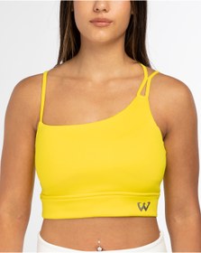 Resim Wiawi Kadın Ince Askılı Spor Sütyeni Atlet Esnek Crop Top - Sunlight Sarı 