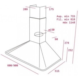 Resim Teka - Dbt 60 - Duvar Tipi Davlumbaz - 280 M³/h - Siyah - 60 cm - 113020002 