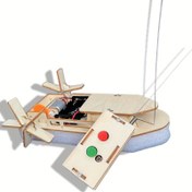 Resim DIY Uzaktan Kumandalı Tekne Oyuncakları Ahşap RC Tekne Elektronik El Yapımı Yapı Eğitici Deneme Modeli Kiti Bulmaca 