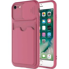 Resim Canpay Apple iPhone 7 Plus Kılıf Kartlık Cüzdan Özelliği Sürgülü Kaydırmalı Kamera Lens Koruma 