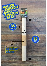 Resim Venty Pedikürlü Papağan Tüneği 35 cm / 35 mm Macaw Kakadu Jako Amazon İskender Eklektus - T208 