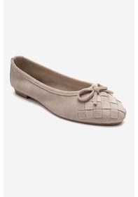 Resim Luvishoes 03 Bej Süet Hakiki Deri Kadın Babet Ayakkabı Bej 
