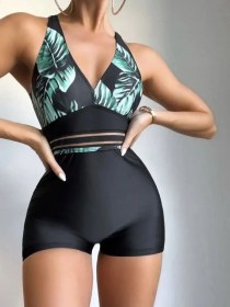 Resim Rebel Style Tek Parça Sporcu Mayosu, Şortlu Ve Sıkılaştırıcı 161250406 Siyah 