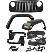 Resim NamTuning Jeep Wrangler Jk 2007-2017 Için Uyumlu 2019+ Jl Makyajlama (panjur+dodik+çamurluk+davlunbaz+led) 