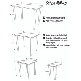 Resim Akset 4lü Ceviz Zigon Sehpa Eko 