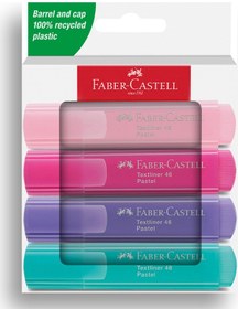 Resim Faber-Castell Fosforlu Kalem Seti, 4’lü, Pastel Renkler, Su Bazlı Mürekkep, Dayanıklı ve Uzun Ömürlü Çok Renkli 