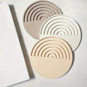 Resim Yuvarlak Bardak Altlığı Silikon Kalıpları Yarım Ay Çizgili Bardak Matları Reçine Epoksi Kalıp Geometrik Çizgili Tepsi Kalıbı DIY Bardak Altlığı Yapımı Kil El Sanatları Takı Tepsi Ev Dekoru 