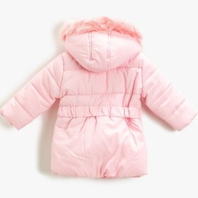 Resim Kız Bebek Peluş Kapüşonlu Mont 
