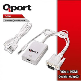 Resim QPORT Q-VH VGA TO HDMI+SES ÇEVİRİCİ 