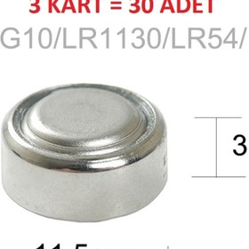 Resim hagiki Komax Ag10 Saat Pili 10 Lu Kart Lr1130/lr54 Ag 10 Düğme Pil Tıanqıu (3 Kart) 