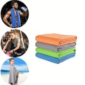 Resim 1 Adet Ultra Emici Mikrofiber Spor Havlusu - Hızlı Kuruyan, Yumuşak & Nefes Alabilen, Spor Salonu, Yoga, Yüzme, Kamp için Mükemmel - Makinede Yıkanabilir, Naylon/Polyester Karışımı, Mavi, Turuncu, Gri, Yeşil, Sarı Renklerde Mevcut, Mikrofiber Havlu 