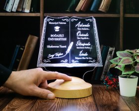 Resim Mezuniyet Hediyesi LED Kitap Lamba / Kişiye Özel Kitap Mezuniyet Hediyesi / Okul Mezuniyetine Özel Hediye 