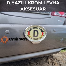 Resim CybillStore Krom D Harfli Yazılı Levha Yapıştırmalı Almanya Taksi Minibüs Araba Oto 
