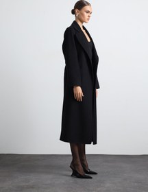Resim Moxe 100% Virgin Wool Black Coat - 40 