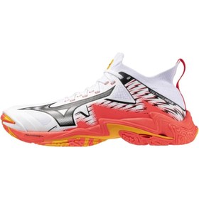 Resim Mizuno Wave Lightning Neo 3 Erkek Voleybol Ayakkabısı Beyaz / Turuncu 