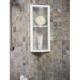Resim Primanova Döner Raflı Banyo Köşe Rafı Köşelik Beyaz 