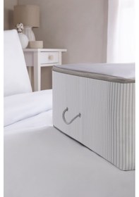 Resim Ocean Home Textile Mega Boy Gri Çizgili Stuff & Things Baza Altı Hurç 74 x 46 x 22 cm 