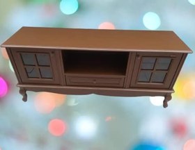 Resim Tv Sehpası ST 18223 Windovs Model Pencere Ahşap Kayın ASLAN Ayak Ceviz El Yapım 