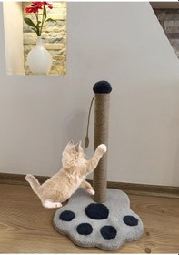 Resim Kedi Tırmalama Tahtası Pati Modelli 50 Cm Büyük Boy Tırmalama Kedi Oyun Alanı Peluş Başlıklı 
