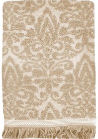 Resim Mira Home Saçaklı Lüks Banyo Havlu Takımı %100 Pamuk Lalezar Bej 