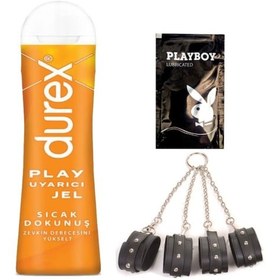 Resim Durex Play Sıcak Dokunuş Bay Bayan Uyarıcılı Jel 100 Ml + Siyah Deri El Ayak Kelepçesi + Hediye 