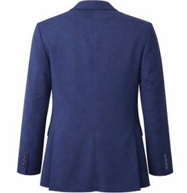 Resim Plus Scorpion Erkek Lacivert Mono Yaka Likralı Blazer Ceket - Esnek Konfor Kumaş, Tek Düğmeli Slim Fit 