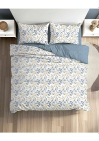 Resim Fixbox Çift Kişilik Ranforce Nevresim Takımı Folha İndigo Çok Renkli 