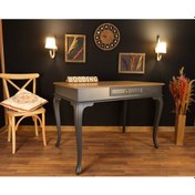 Resim Wooding-Mobilya Wooding 120 Cm Çekmeceli Masif Antrasit Naturel Çalışma Masası 