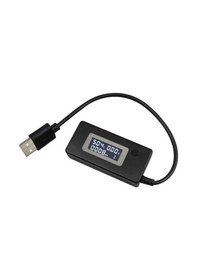 Resim Siyah Cep Telefonu Şarj Test Kontrol Cihazı Pil Durumu Kapasite Akımı Usb Çıkışı Ölçüm 