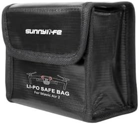 Resim DJI Mavic Air 2 İçin İki Pil Kapasiteli Güvenli Yanmaz Çanta Siyah 