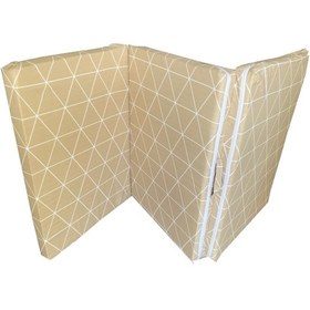 Resim Katlanır Yatak Yer Yatağı Sünger Yatak Taşınabilen Tek Kişilik 80x180 Krem Piramit 6 Cm 