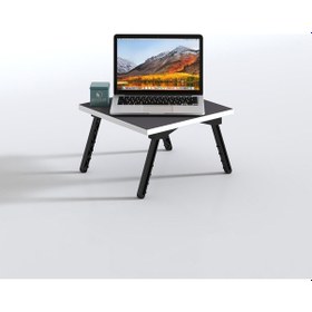 Resim Kenzlife Laptop Dizüstü Bilgisayar Sehpası Tankutay Gri 20 39 39 Yemek Sofra Siyah Ayak 