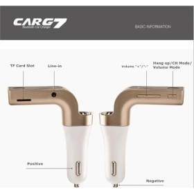 Resim Aycer Carg7 Bluetooth Araç Fm Transmitter USB Girişli ( Lisinya ) 