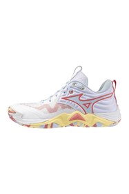 Resim MIZUNO Wave Momentum Elite Kadın Voleybol Ayakkabısı Beyaz / Turuncu 