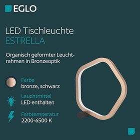 Resim Eglo My Light My Style 390508 "Estrella" 29 Cm Yüksekliğinde Bronz Siyah Çelik Masa Lambası 