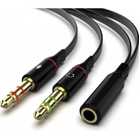 Resim PrimeX Plus PX-8005 Tek Girişli Kulaklığı Bilgisayara Bağlama, Kulaklık ve Mikrofon Ayırıcı, 1 Dişi 2 Ekek 3.5mm Jak Mikrofonlu Kulaklık Ayırıcı, Çevirici 