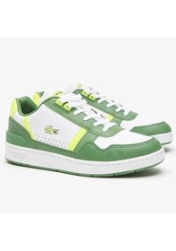 Resim Lacoste T-clip Hakiki Deri Erkek Sneaker Günlük Spor Ayakkabı Yeşil-beyaz Yeşil - Beyaz 
