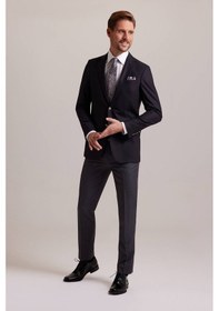 Resim Ysf Erkek Siyah Klasik Yünlü Blazer Ceket Siyah 