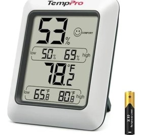 Resim TP50 Dijital Termo-Higrometre, Iç Mekan Termometresi, Higrometre, Sıcaklık ve Nem Ölçer, Oda Iklimi Kontrolü, Oda Havası Kontrolü, Klima Monitörü Için 