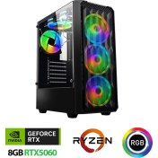 Resim Xaser XSR1140 Ryzen 7 5700X 32GB Ram 2tb M.2 Nvme SSD 8gb RTX5060 Oyuncu Masaüstü Bilgisayarı 