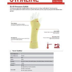 Resim Starline Isı ve Kesilme Dirençli Aramid Kolluk Starline Sl-03 45CM 2334C X2XXXX 