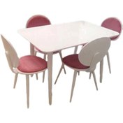 Resim Masa Sandalye Retro Papel Takım Model Kayın Torna Kaplama Sandalye Açılır Parlak Beyaz El Yapım 