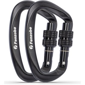 Resim 2 adet Alüminyum D-Şekilli Kilitleme Klipsi Vida Kapı Snap Hook, Açık Hava, Kamp, Sırt Çantası, Köpek Tasma Kemer, Anahtarlık - Tırmanma İçin Değil 